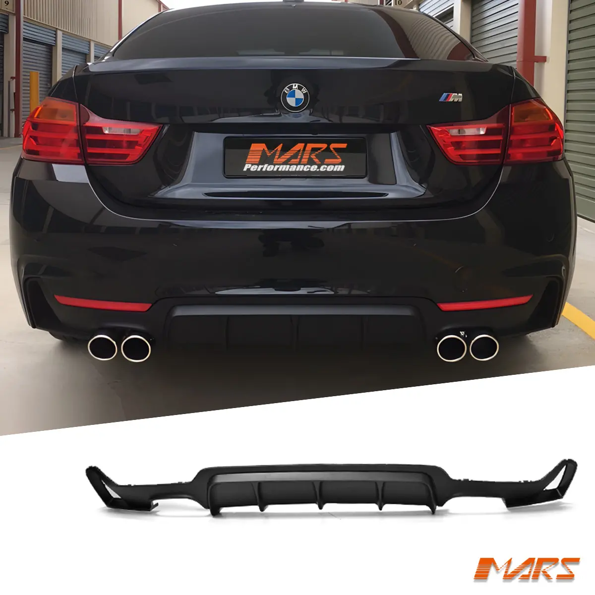 Matt Black M Performance Style Rear Bumper Bar Diffuser Bodykit With Twin Exhaust Outlet For Bmw 4 Series F32 F33 F36 M Sport 2013-2020 1