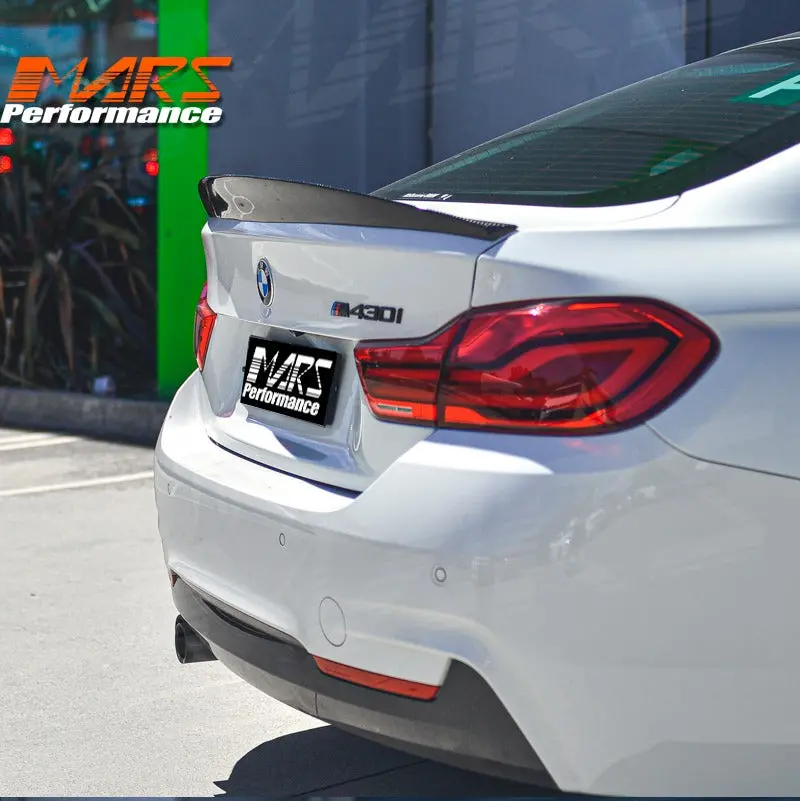 High Kick Carbon Fibre Rear Trunk Boot Lip Spoiler Wing Bodykit For Bmw 4-Series F36 4 Doors Gran Coupe 1
