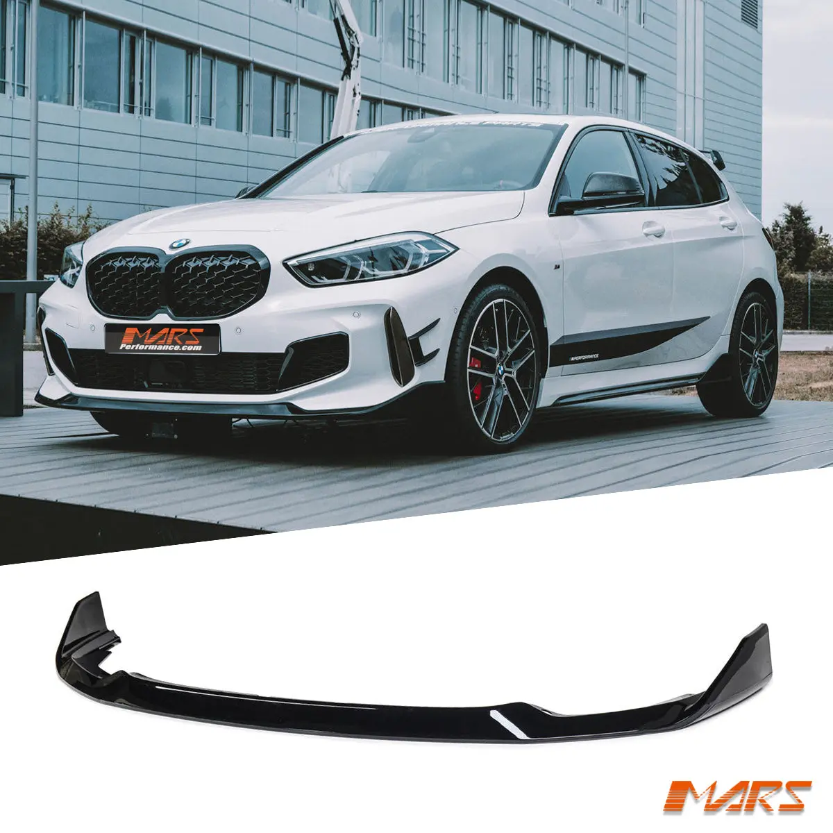 Gloss Black Performance Aero Dynamic Front Bumper Lip Spoiler Bodykit For Bmw 1 Series F40 2019-2024 1