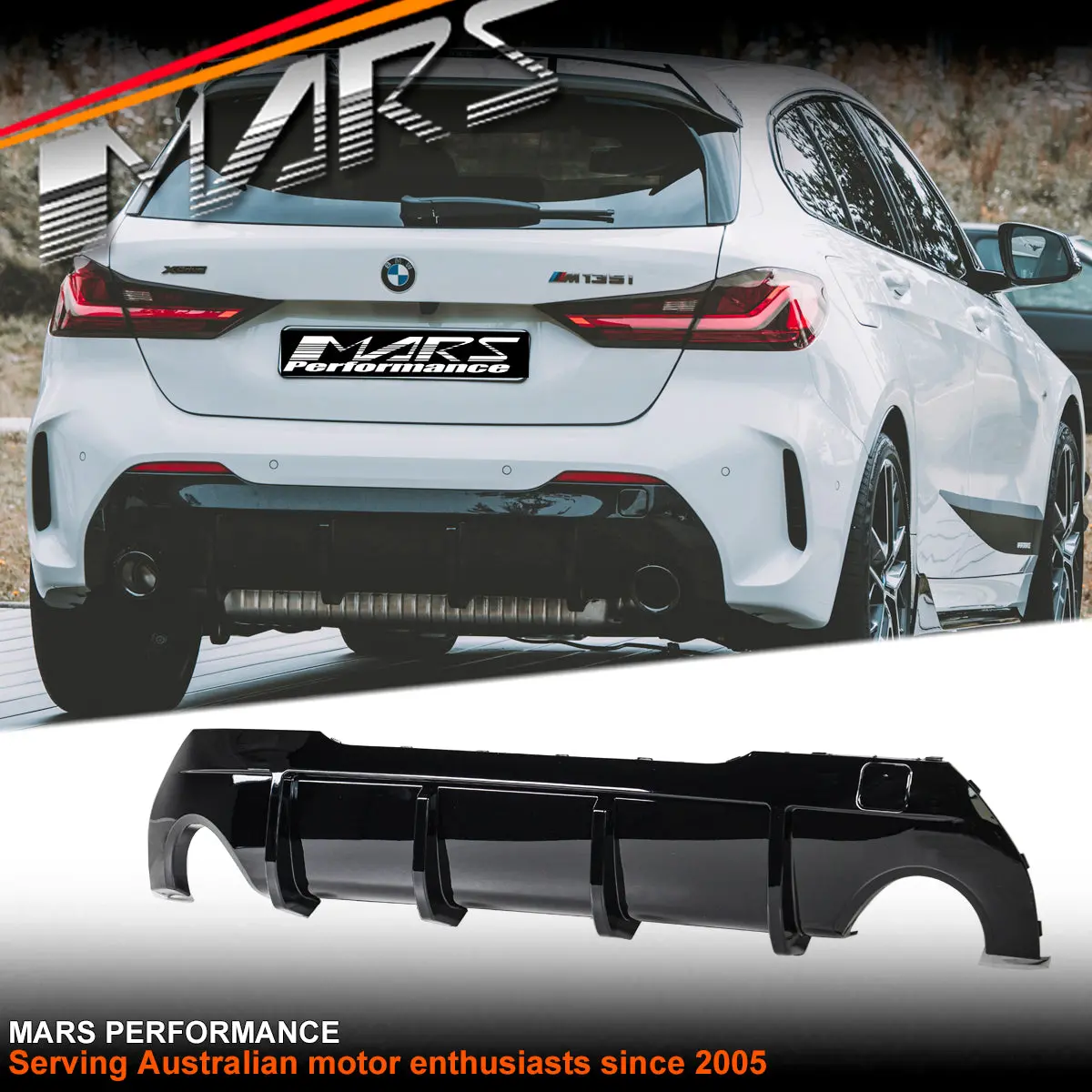 Gloss Black Performance Aero Dynamic Lower Rear Bumper Bar Diffuser Bodykit For Bmw 1 Series F40 2019-2024 1