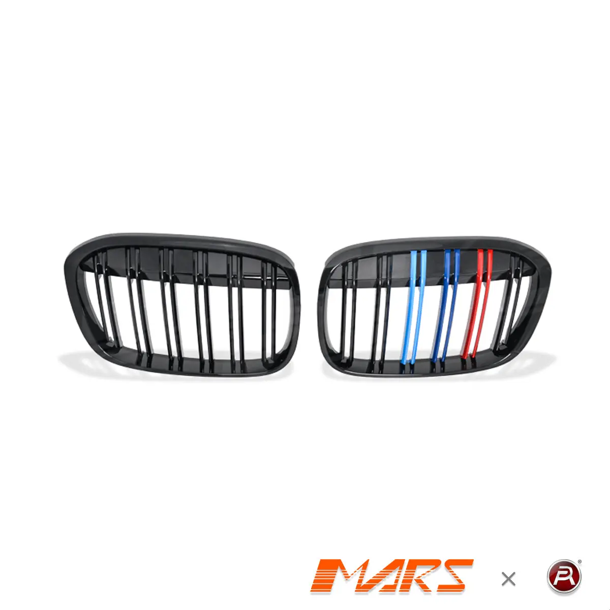 Gloss Black M Style Front Bumper Bar Kidney Grille With Colour Stripes For Bmw X1 F48 Pre Lci 2015-2019 2