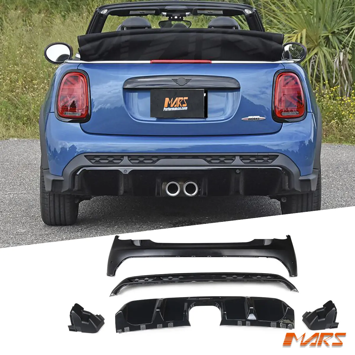 Jcw Style Rear Bumper Bar Bodykit With Diffuser For Mini Cooper F56 Hatch & F57 Convertible 2020-2023 1