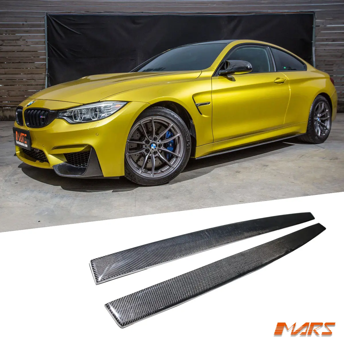 M Sport Style Carbon Fibre Side Skirts Lip Spoiler Bodykit For Bmw 4-Series F32 F33 F36 & F82 F83 M4 2013-2020 1