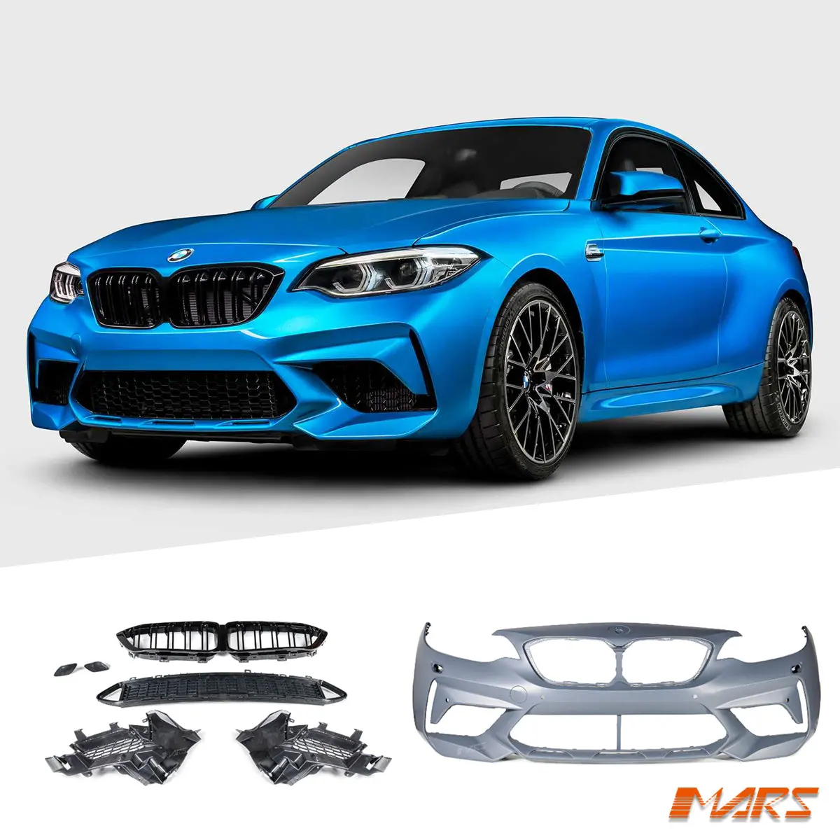 M2 Competition M2c Style Front Bumper Bar & Grill Bodykit For Bmw F87 M2 2016-2021 1