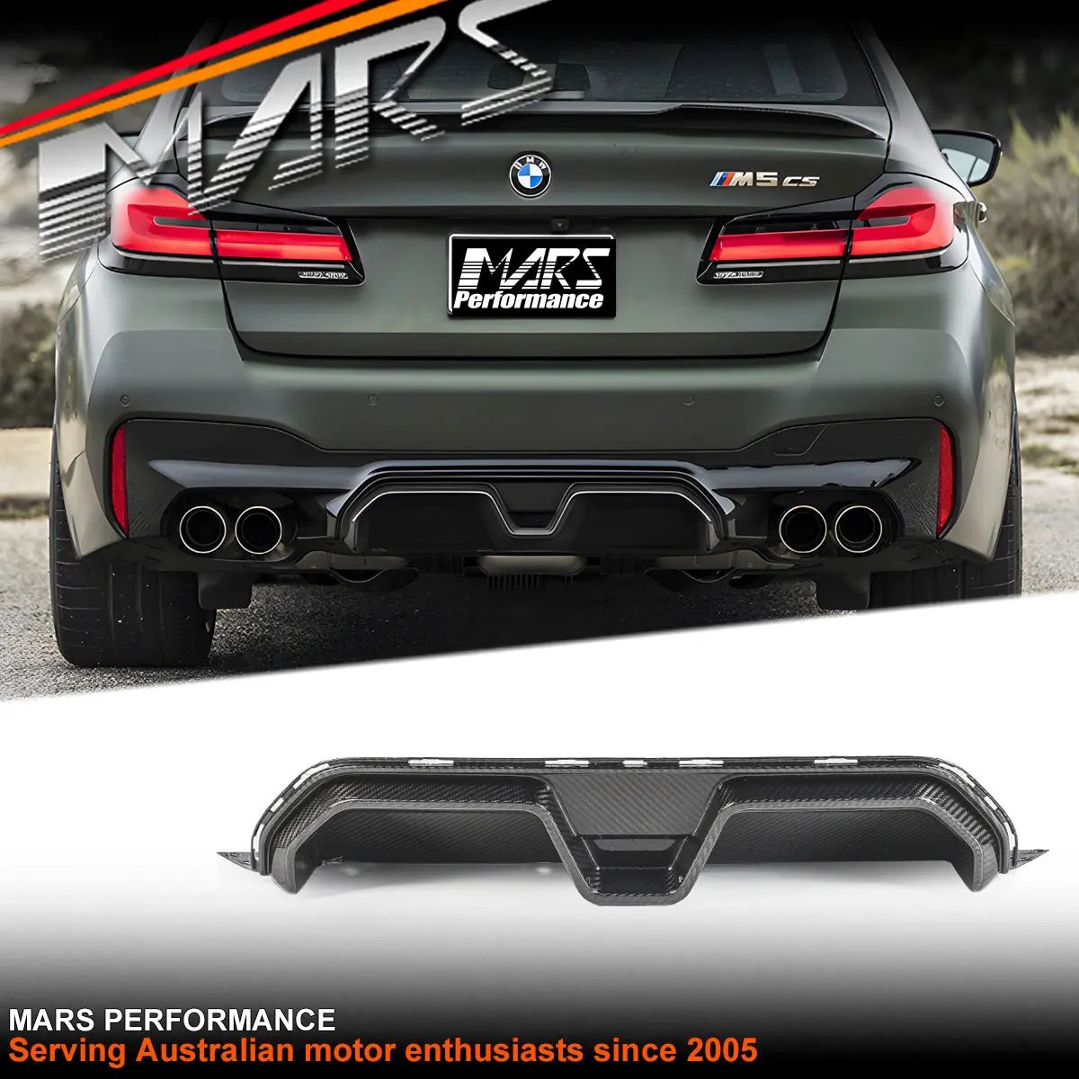 Cs Style Dry Carbon Fibre Rear Bumper Bar Lower Center Spoiler Diffuser Bodykit For Bmw M5 F90 2018-2023 1