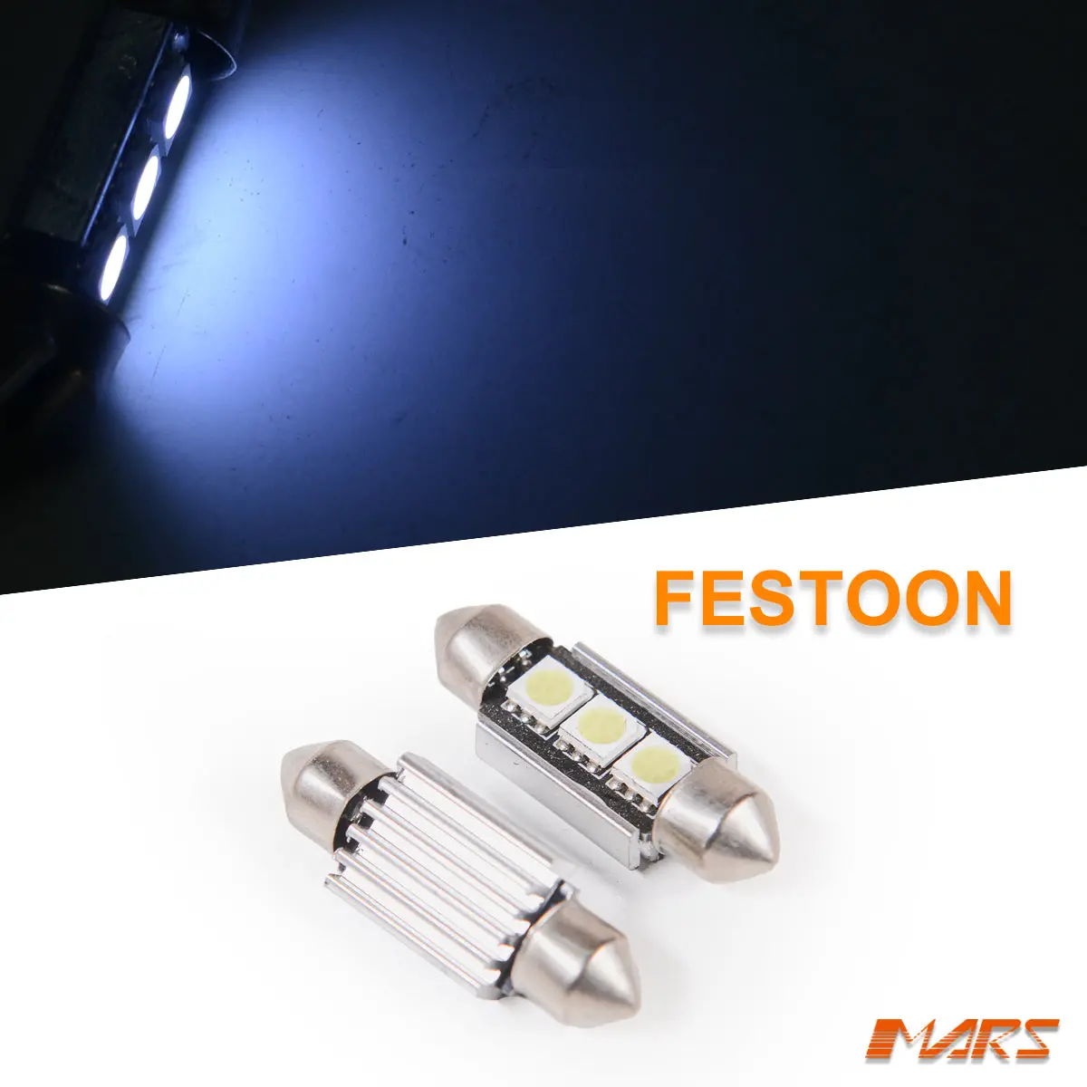 2X Mars Canbus 3 Faces Festoon 30 Mm Interior White Light Led Bulbs 1