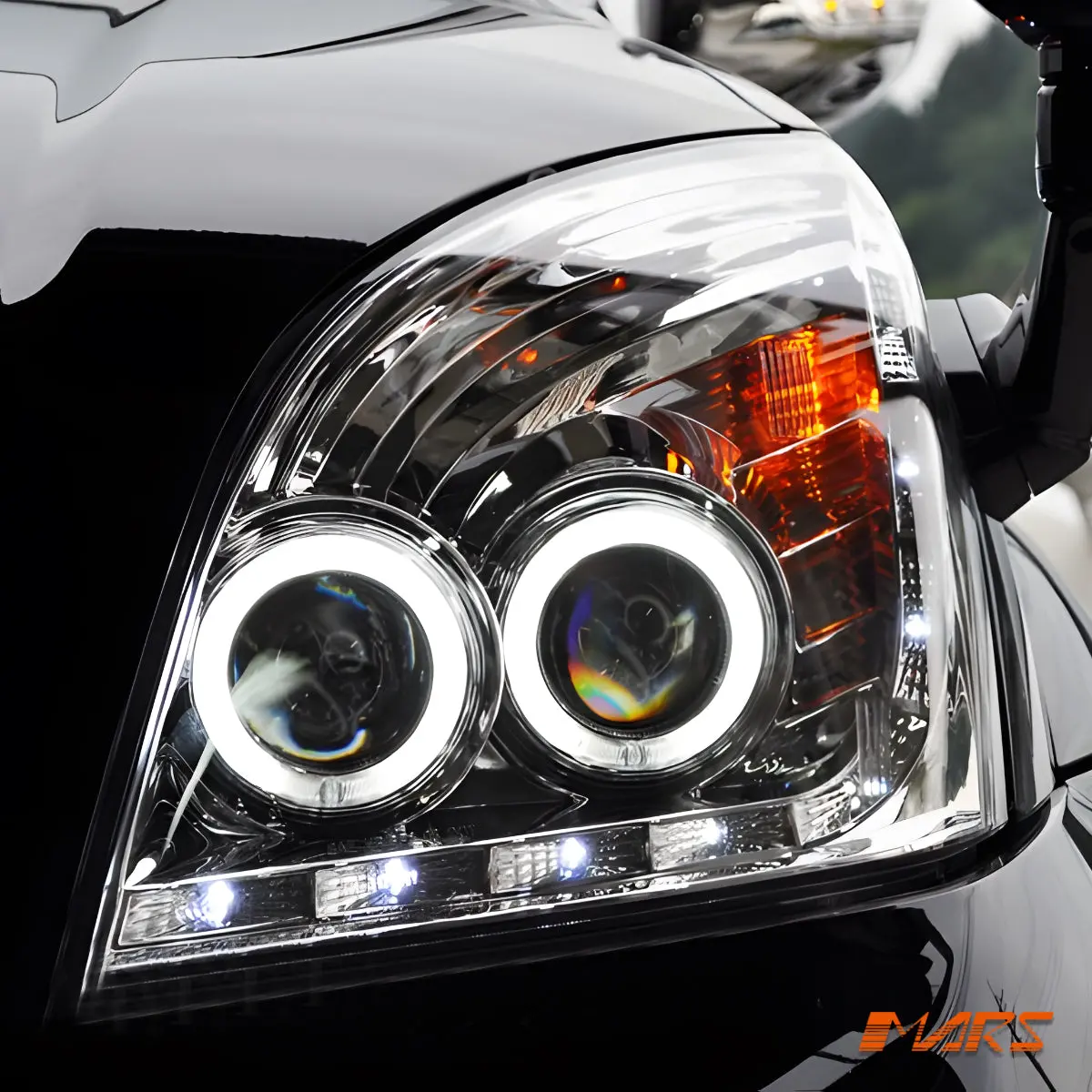 Black Angel Eyes & Led Drl Projector Head Lights For Toyota Landcruiser Prado 120 Series Lc120 Fj120 2003-2009 1