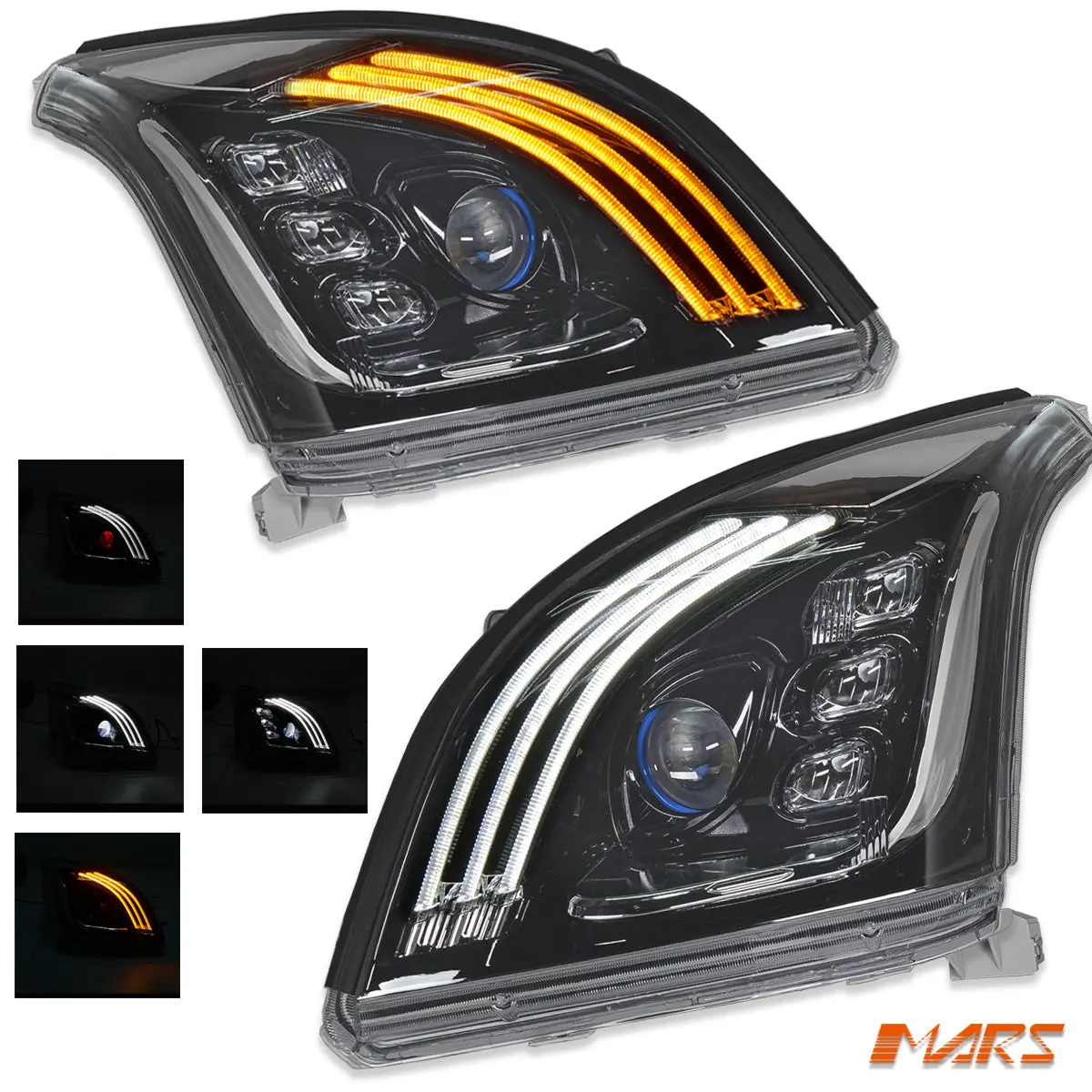 Black Full Led Head Lights For Toyota Landcruiser Prado 120 Series Lc120 Fj120 2003-2009 1