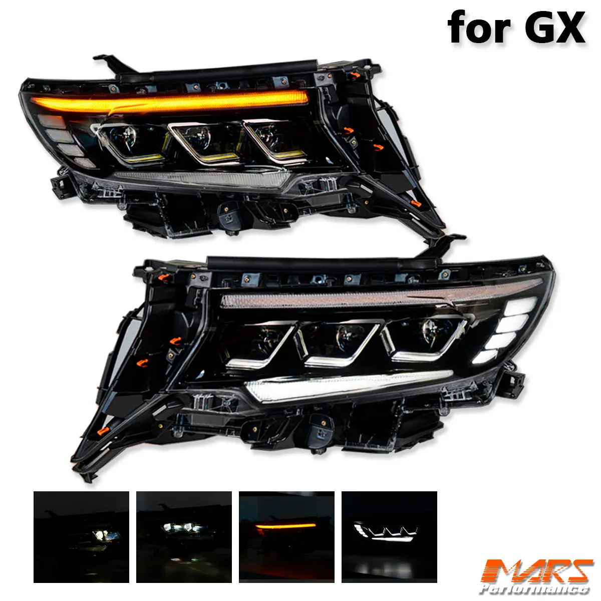 Full Led Drl Head Lights With Sequential Indicator For Toyota Land-Cruiser Prado 150 Series Lc150 Fj150 Gx 2018-2023 1