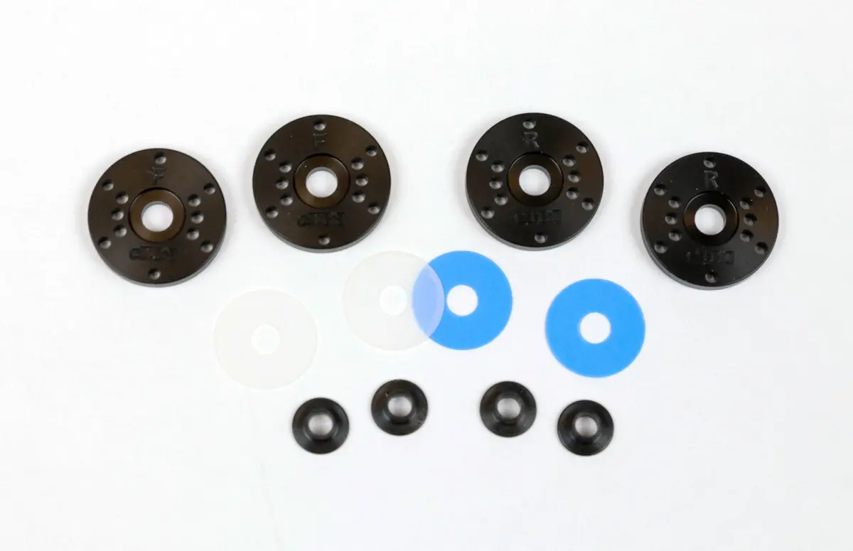 Flash Point Fp2223 Fp Mip 6-Hole Custom Bypass1 Pistons W/ Matte & Blue Valves, 3X1.35Mm&3X1.45Mm (Front) + 3X1.45Mm&3X1.5Mm (Rear) 1