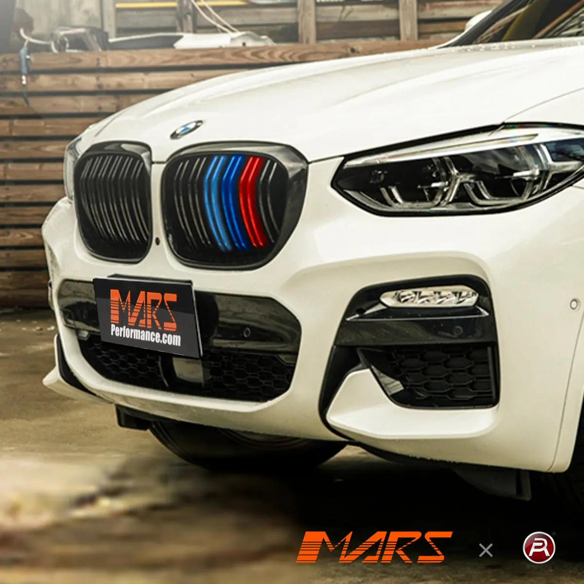 Gloss Black X3m X4m Style Front Bumper Bar Kidney Grille Grill With 3 Colour Stripes For Bmw X3 G01 Pre Lci & X4 G02 Pre Lci 2018-2021 1