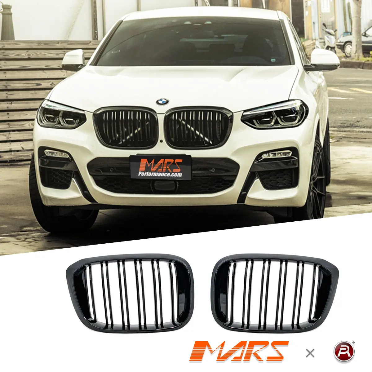Gloss Black X3m X4m Style Front Bumper Bar Kidney Grille Grill Bodykit For Bmw X3 G01 Pre Lci & X4 G02 Pre Lci 2018-2021 1