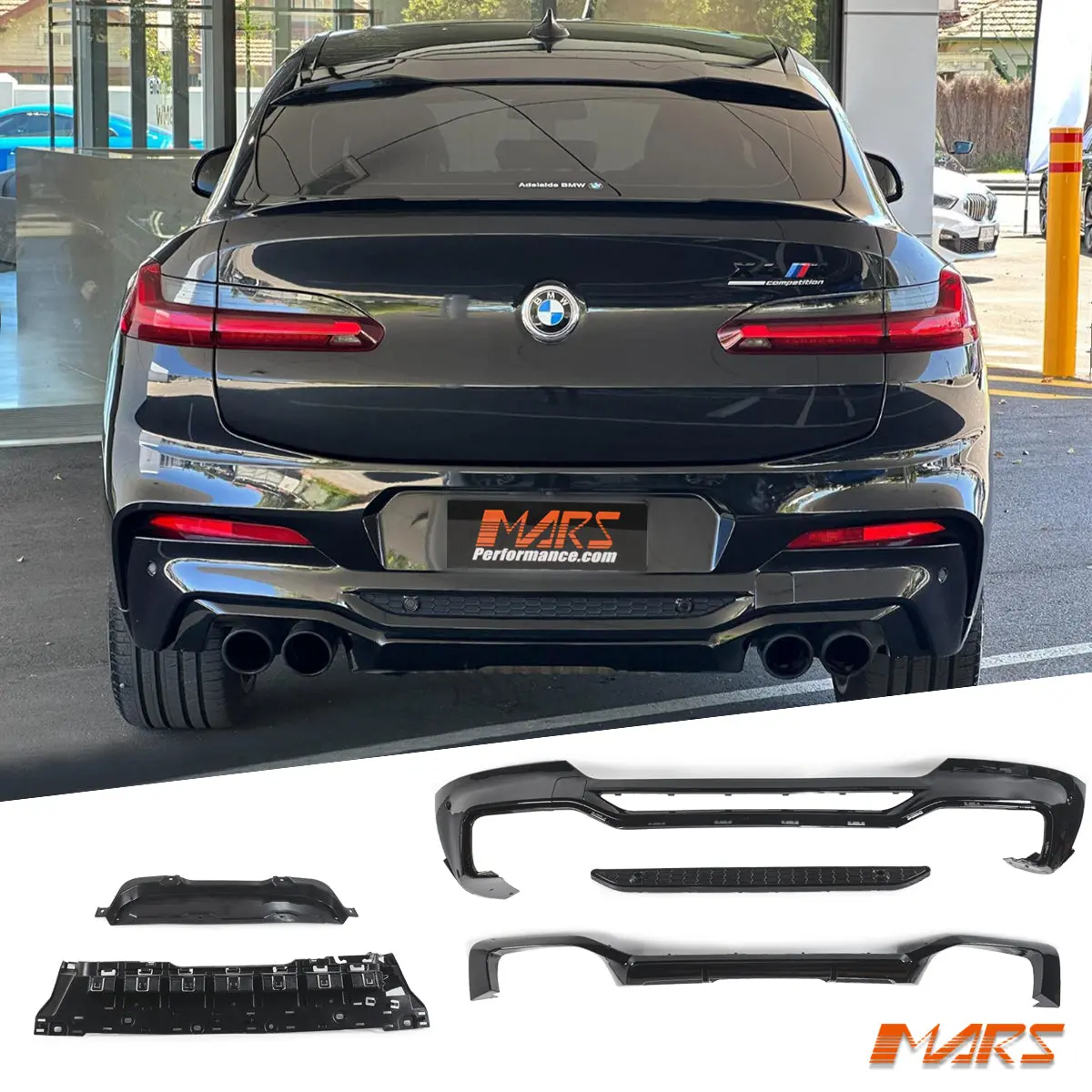 Gloss Black Rear Bumper Bar Diffuser Bodykit For Bmw Pre Lci X4 G02 & X4m F98 2018-2021 1