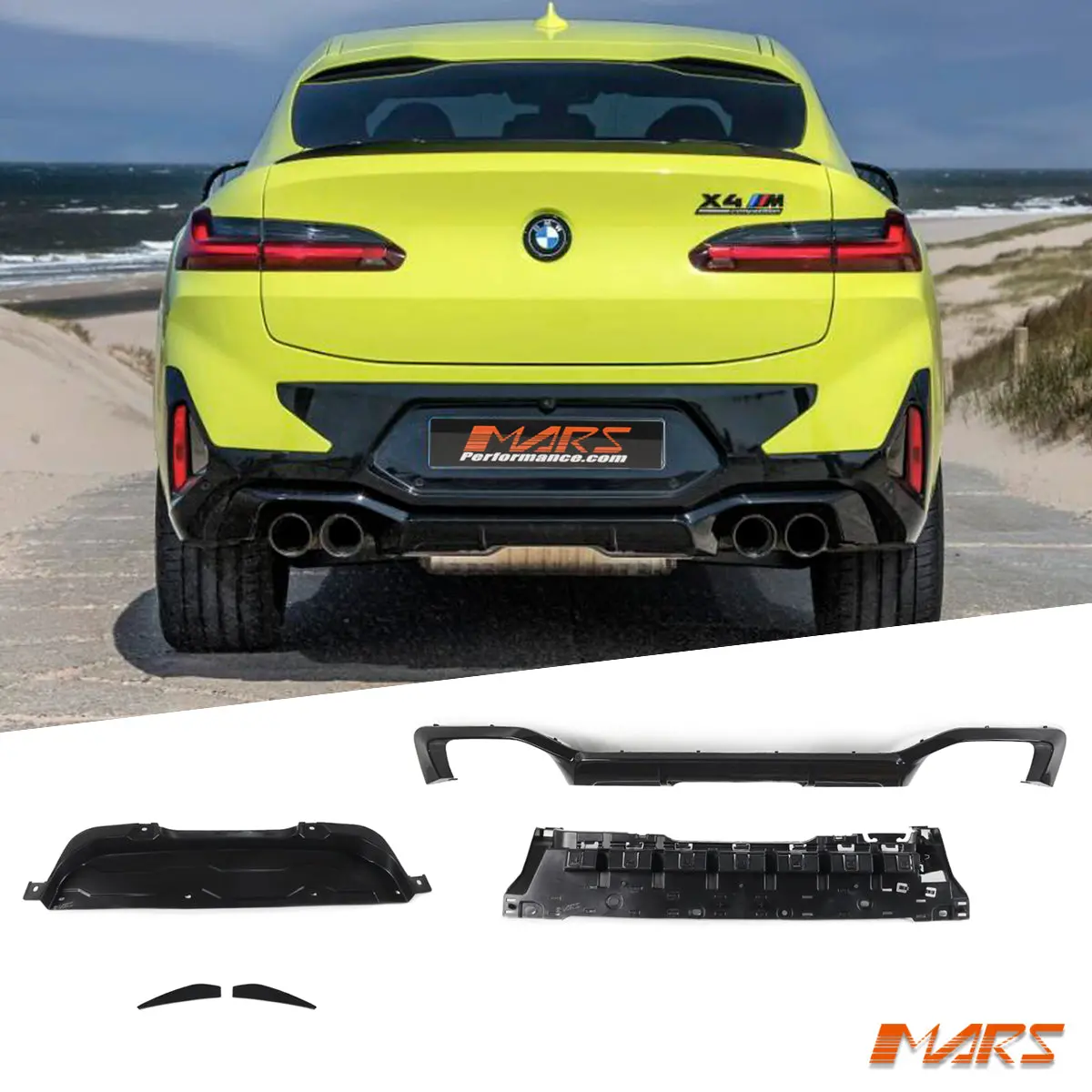 Gloss Black Rear Bumper Bar Diffuser Bodykit For Bmw Lci X4 G02 2021-2025 & X4m F98 1
