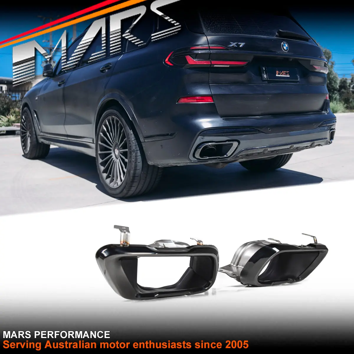 Gloss Black Replacement Exhaust Muffler Tips For Bmw X5 G05 X6 G06 X7 G07 M Sport Bumper Bar 1