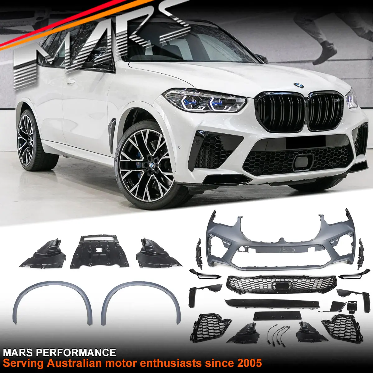 F95 X5m Style Front Bumper Bar & Arch Flares Bodykit For Bmw G05 X5 Pre Lci 2018-2023 1