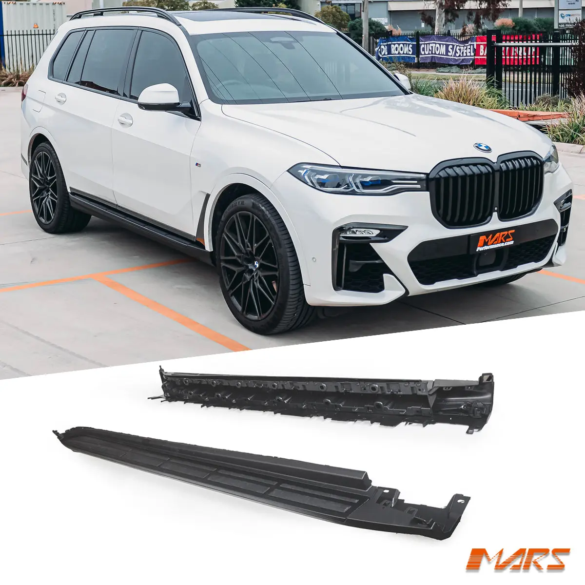 Full Black Foot Rest Running Boards Side Step Nerf Bar For Bmw X7 G07 2019-2025 1
