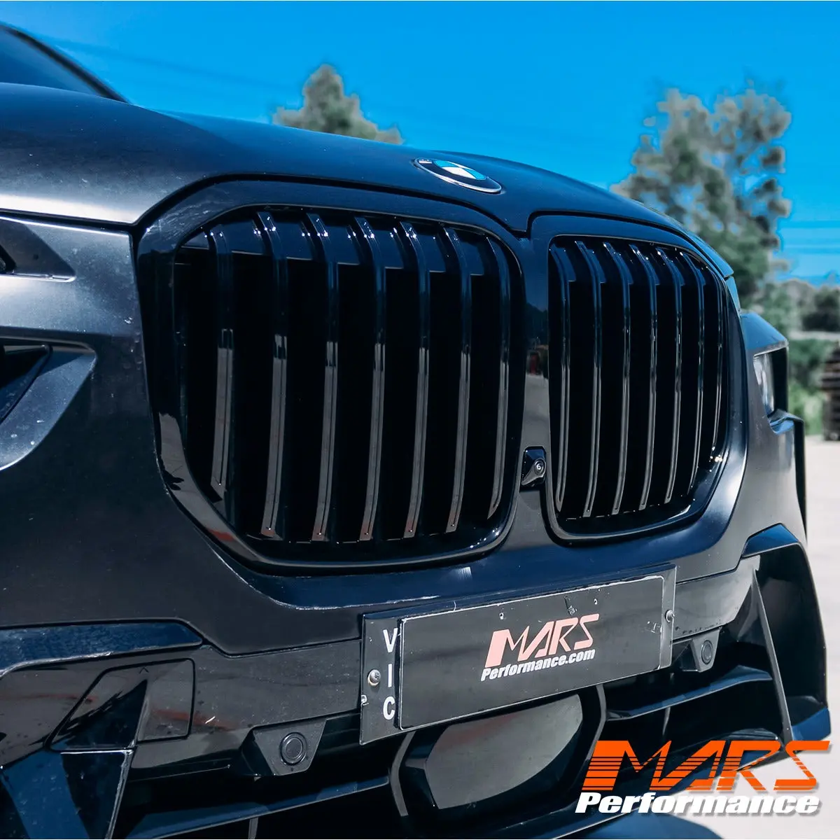 Gloss Black Front Bumper Bar Kidney Grille Grill Bodykit For Bmw X7 G07 Lci 2022-2025 1
