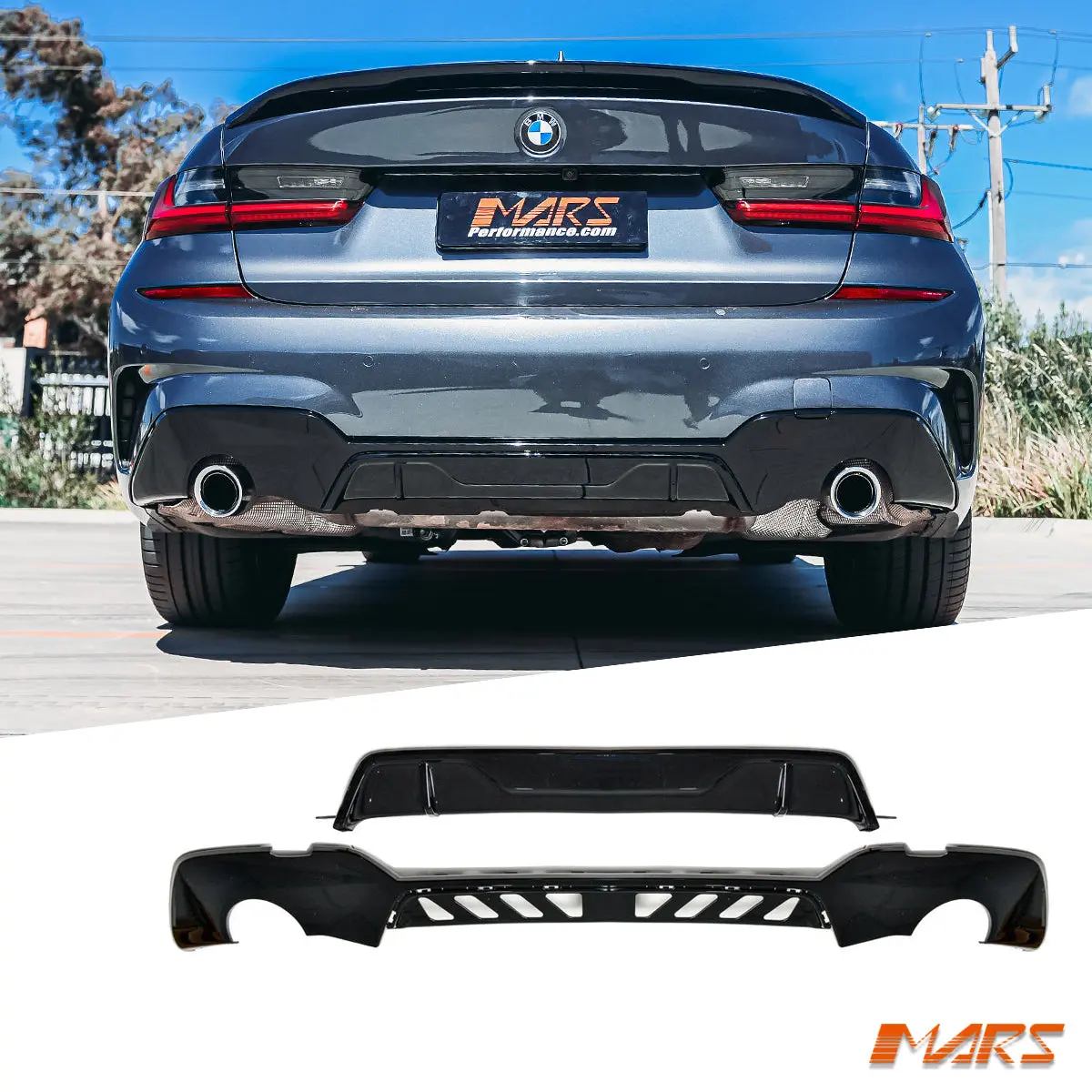 Gloss Black Performance Rear Bumper Bar Diffuser Bodykit For Bmw 3-Series G20 G21 M Sport, Pre Lci 2018-2022 1