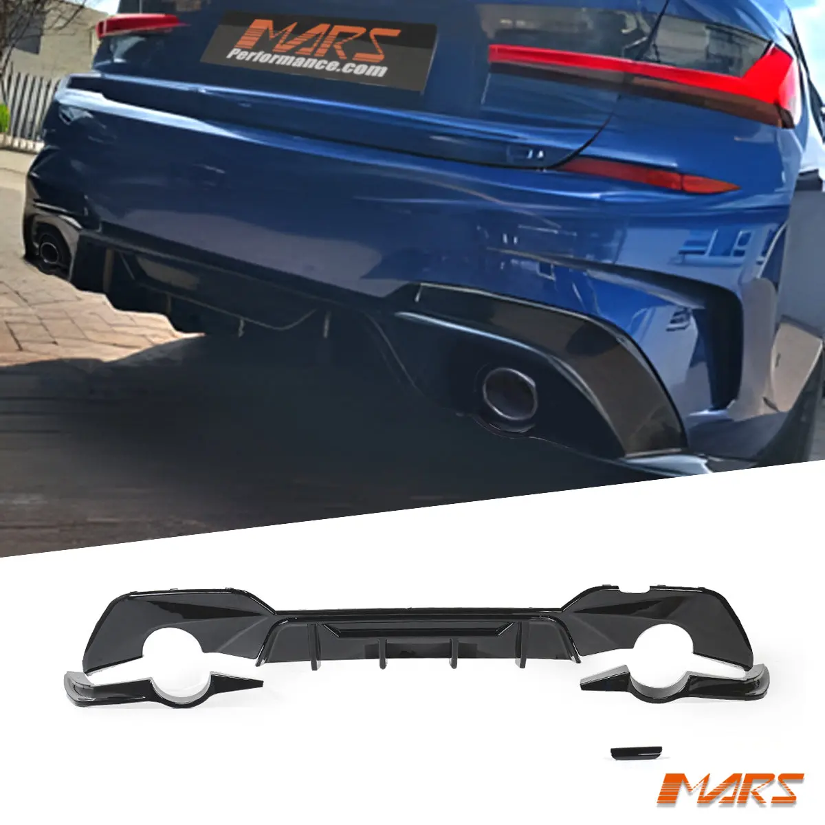 Gloss Black Performance Competition Rear Bumper Bar Diffuser Bodykit For Bmw 3-Series G20 G21 M Sport, Pre Lci 2018-2022 1