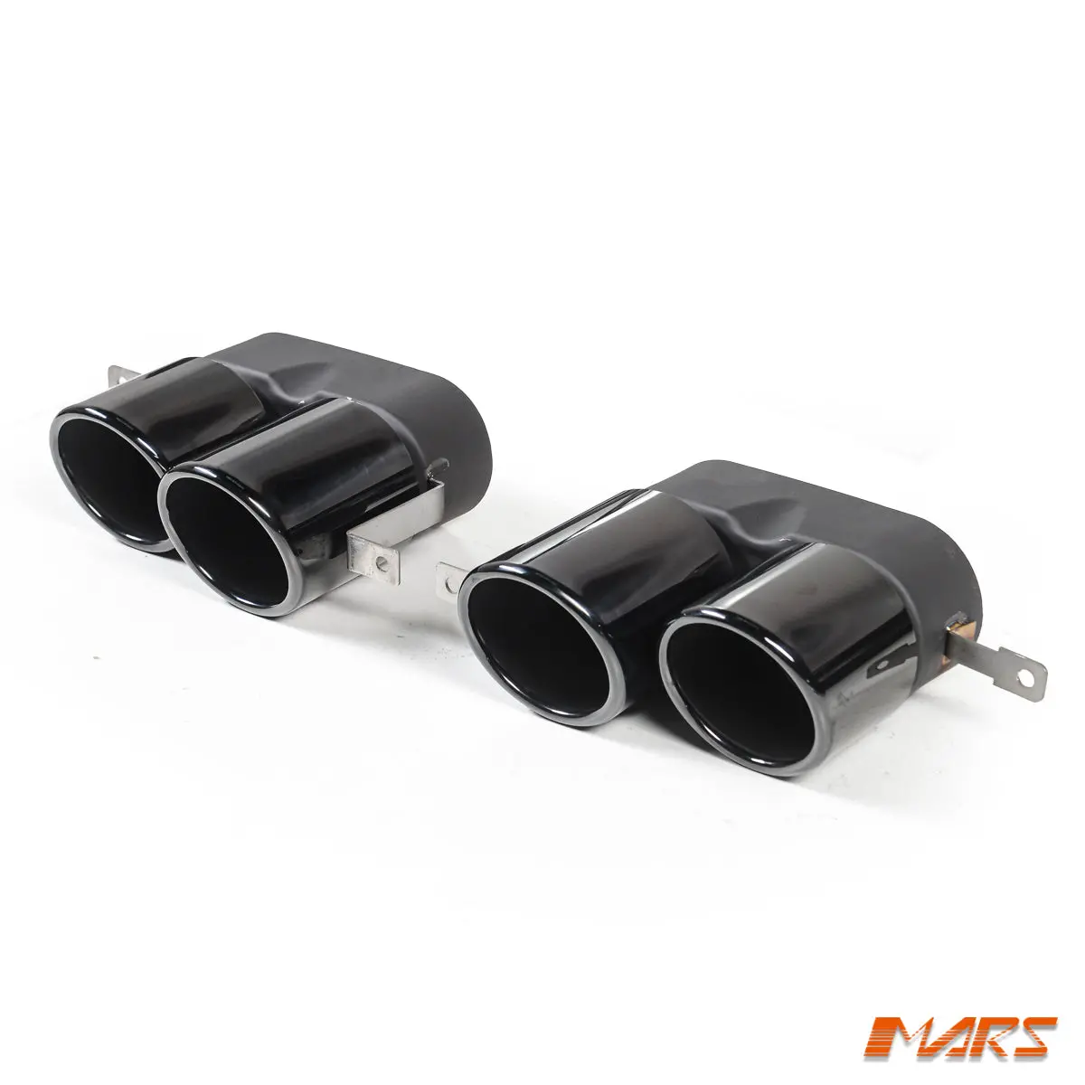 Black Twin Exhaust Muffler Tips For Bmw 3-Series G20 G21 M Sport Bumper Diffuser 1