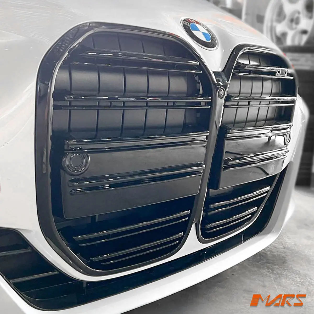 Gloss Black M4 Style Front Bumper Bar Grill Grille Bodykit For Bmw 4-Series G26 Gran Coupe 2021-2024 1