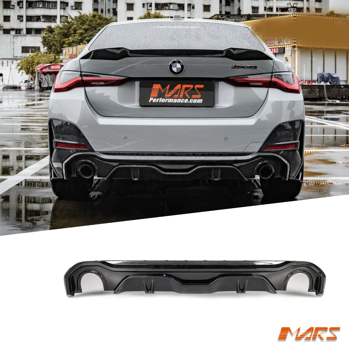 Flokraft Dry Carbon Fibre Performance Rear Bumper Bar Diffuser Bodykit For Bmw 4-Series G26 Gran Coupe 1