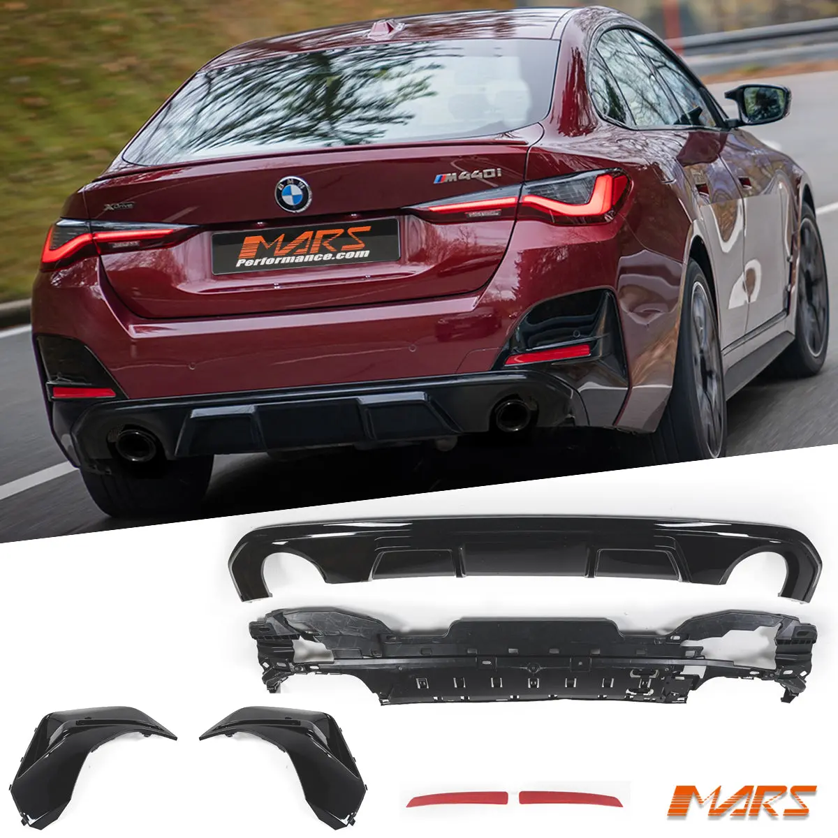 Gloss Black Performance Rear Bumper Bar Diffuser Bodykit For Bmw 4-Series G26 Gran Coupe 2021-2025 1