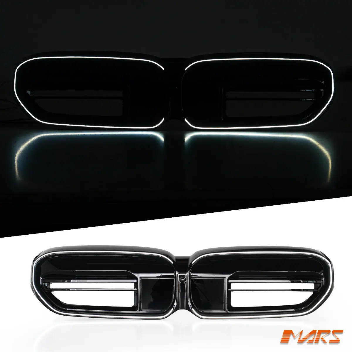 Gloss Black M5 Style Front Bumper Bar Grill With Led Light Strip Surround For Bmw 5 Series G30 Sedan & G31 Wagon Lci 2020-2023 1