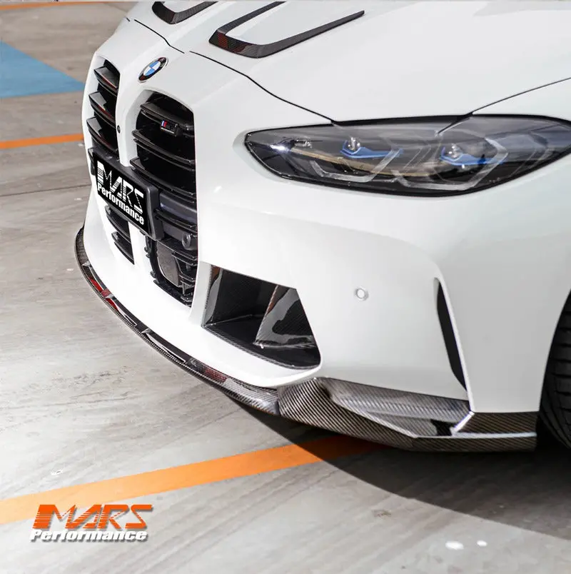M Performance Style Pre Pregged Dry Carbon Fiber Front Bumper Bar Lip Spoiler & Side Splitters Bodykit For Bmw G82 G83 M4 & G80 G81 M3 1