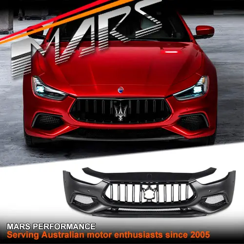 Trofeo Style Front Bumper Bar With Grill For Maserati Ghibli Bodykit 2013-2023 1
