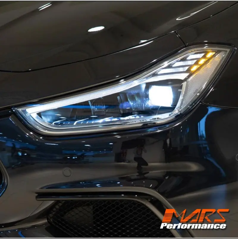 Black Facelift Trofeo Style Full Led Head Lights For Maserati Ghibli M157 2013-2020 1