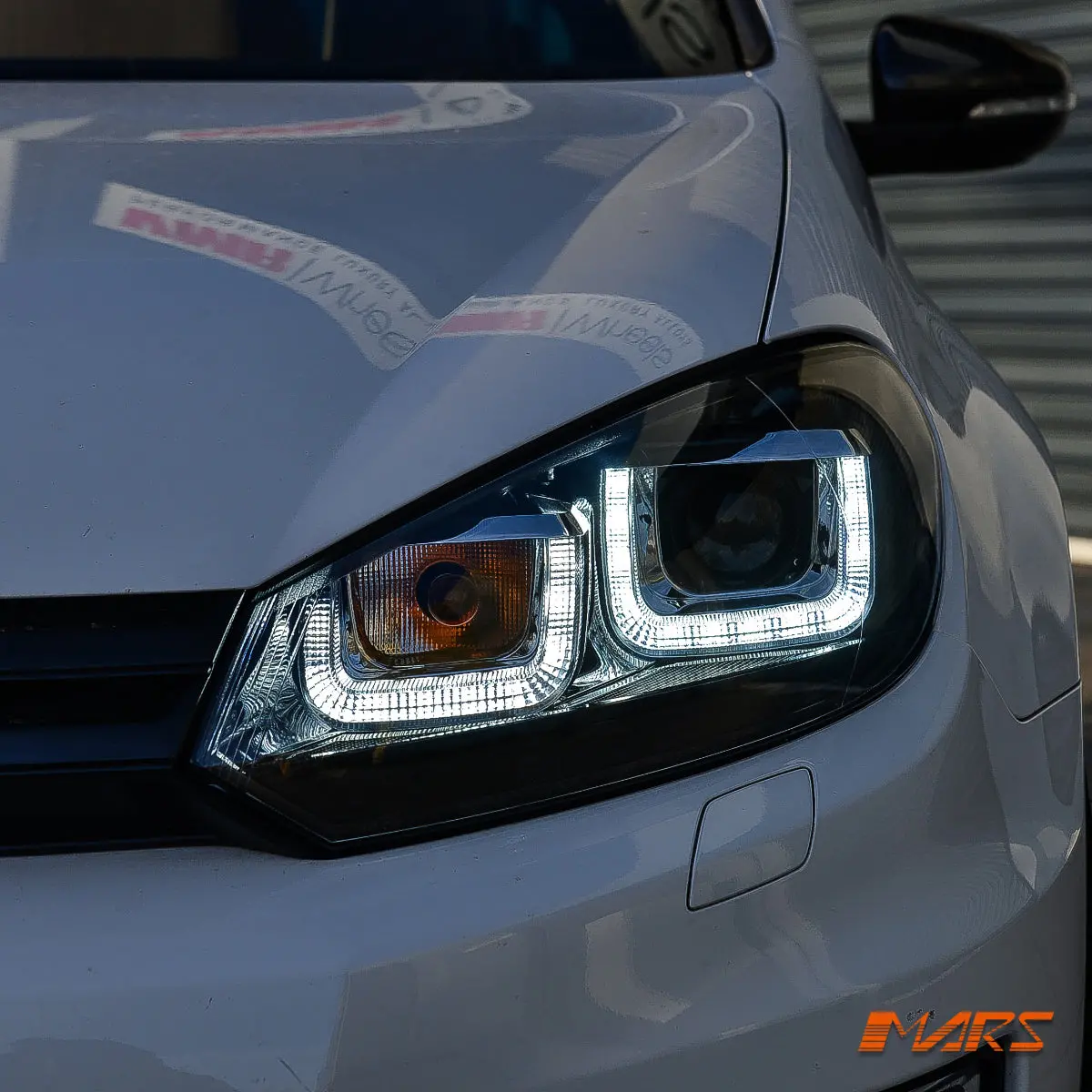 Update R20 Style 3D Led Stripe Bar Drl Projector Head Lights For Volkswagen Vw Golf Vi Mk-6 1