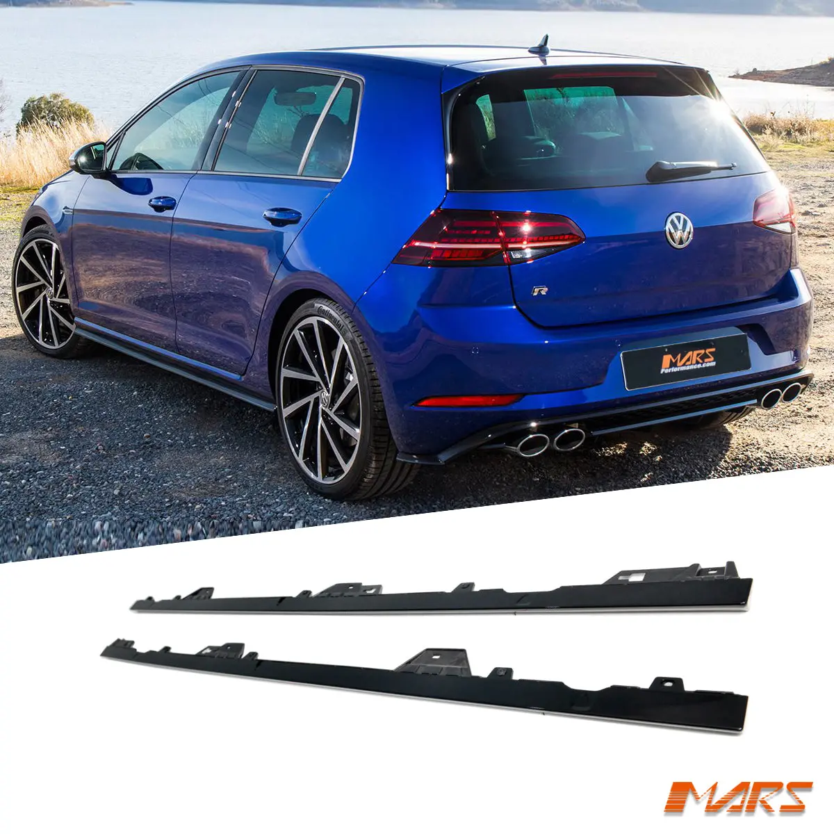 Gloss Black Lower Side Skirts Bottom Lip Spoiler Bodykit For Volkswagen Vw Golf 7 & 7.5 Gti R R20 1