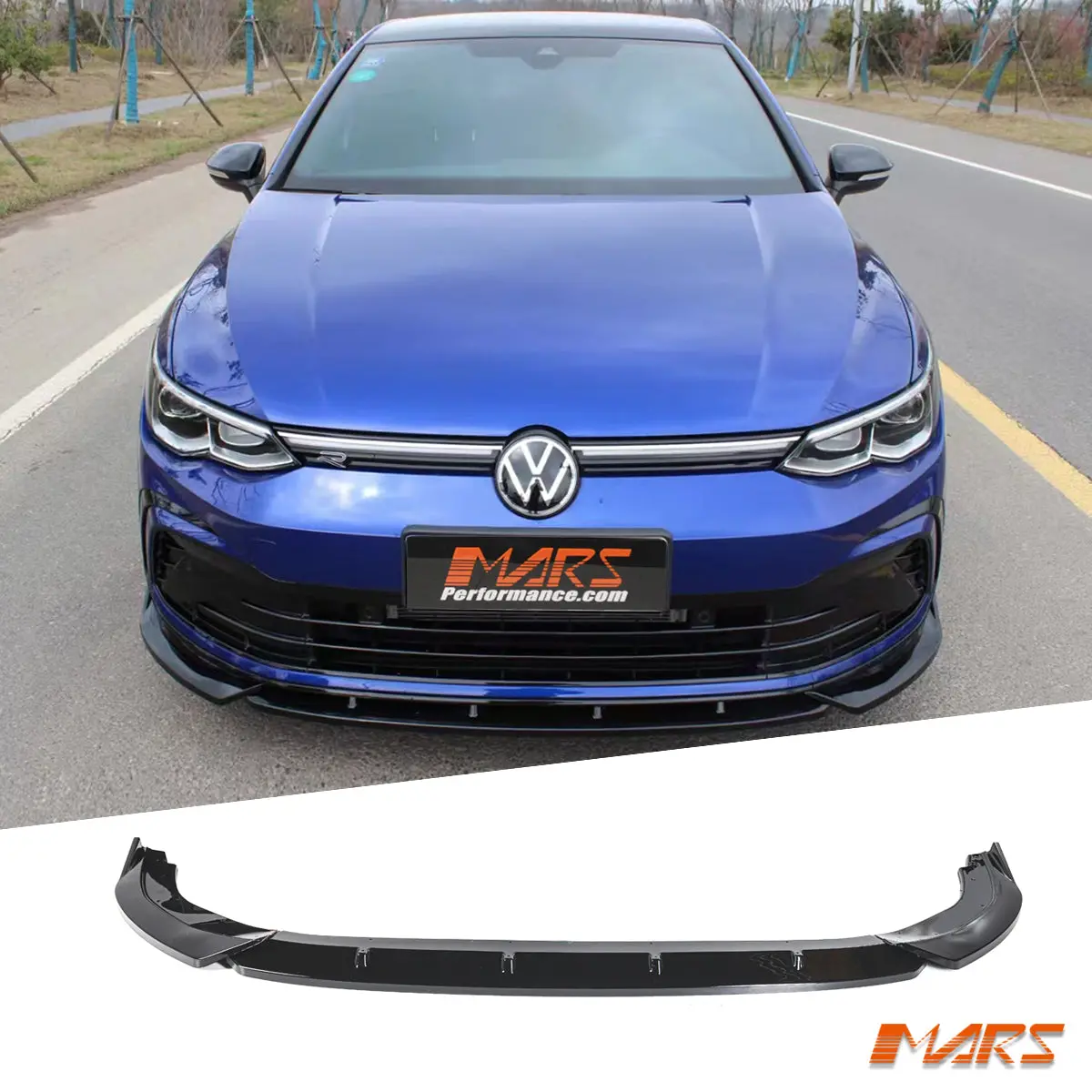 Gloss Black Front Bumper Bar Lower Lip Spoiler Bodykit For Volkswagen Vw Golf Viii Mk-8 Gti & R-Line 2021-2024 1