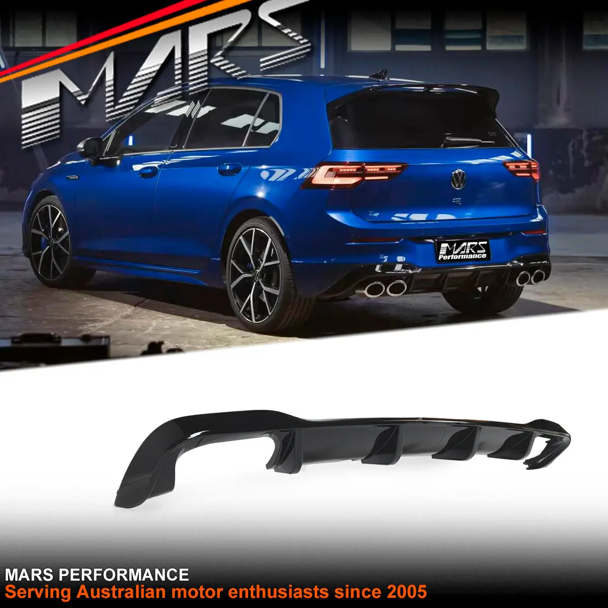 R Style Rear Bumper Bar Lower Diffuser Spoiler Bodykit For Volkswagen Vw Golf Viii Mk-8 2021-2024 1