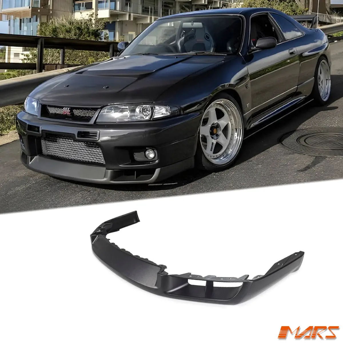 Matt Black Series 3 Style Plastic Front Bumper Lip Spoiler Bodykit For Nissan Skyline Gtr R33 1