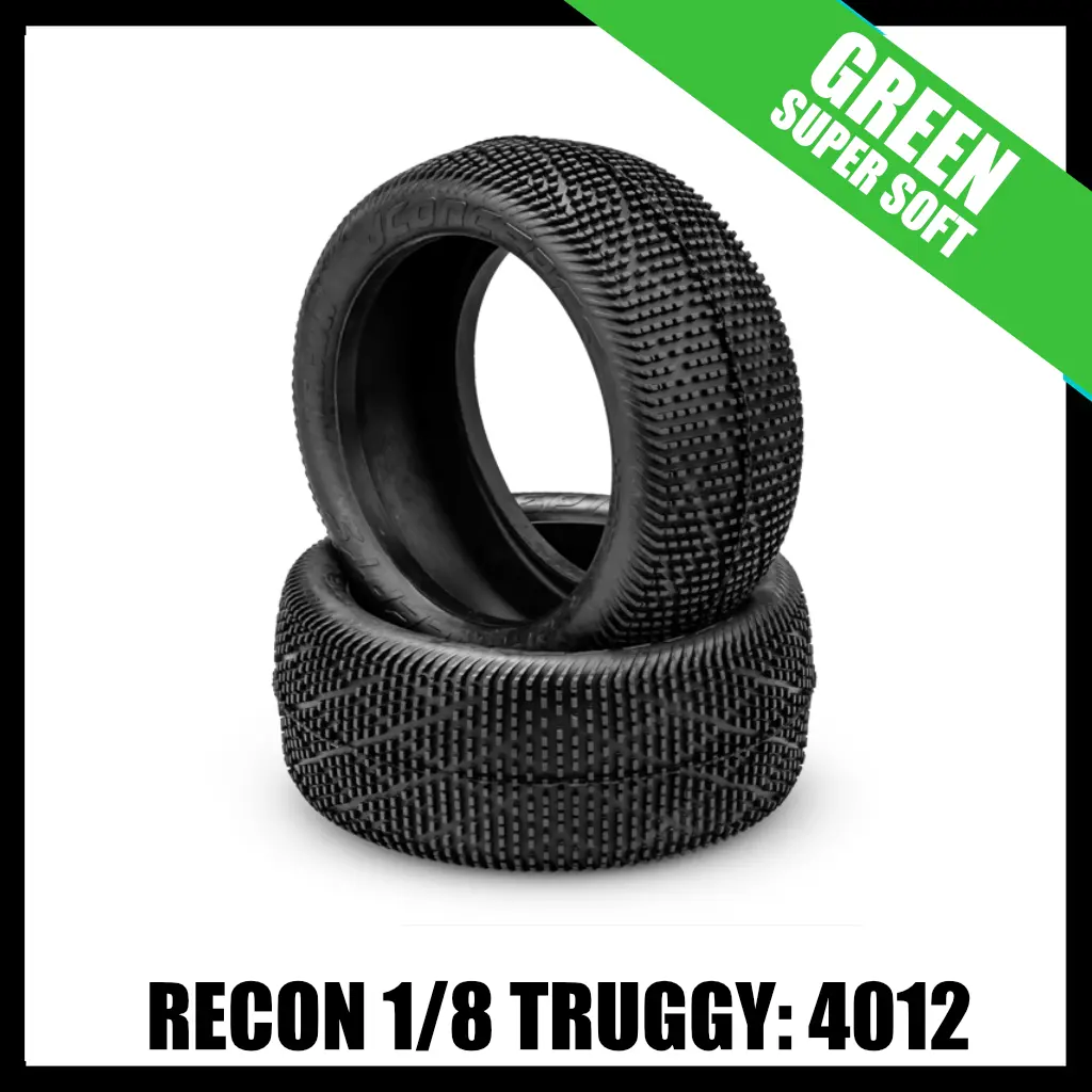 Jconcepts 4012-02 Recon 4.0" 1/8Th Off-Road Truggy Tires (2) (Green) 1