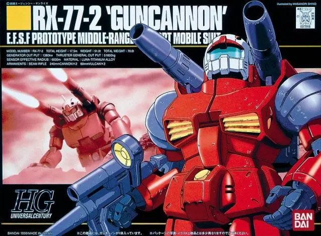 Bandai 5057402  Hguc Rx-77-2 Guncannon 1/144 Plastic Model Kit 1