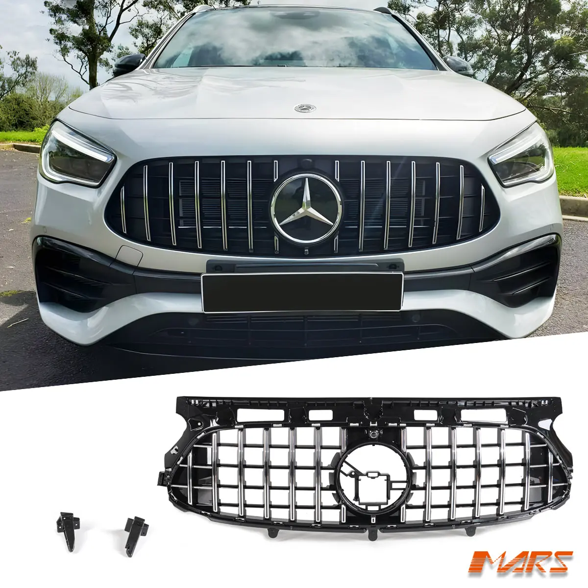 Amg Panamericana Gla45 Style Front Grill Grille Bodykit For Mercedes-Benz Gla-Class H247 Sport Bumper Bar 1