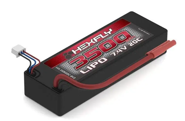 Hexfly 3500Mah 7.4V Lipo Battery With Banana Adapter 1