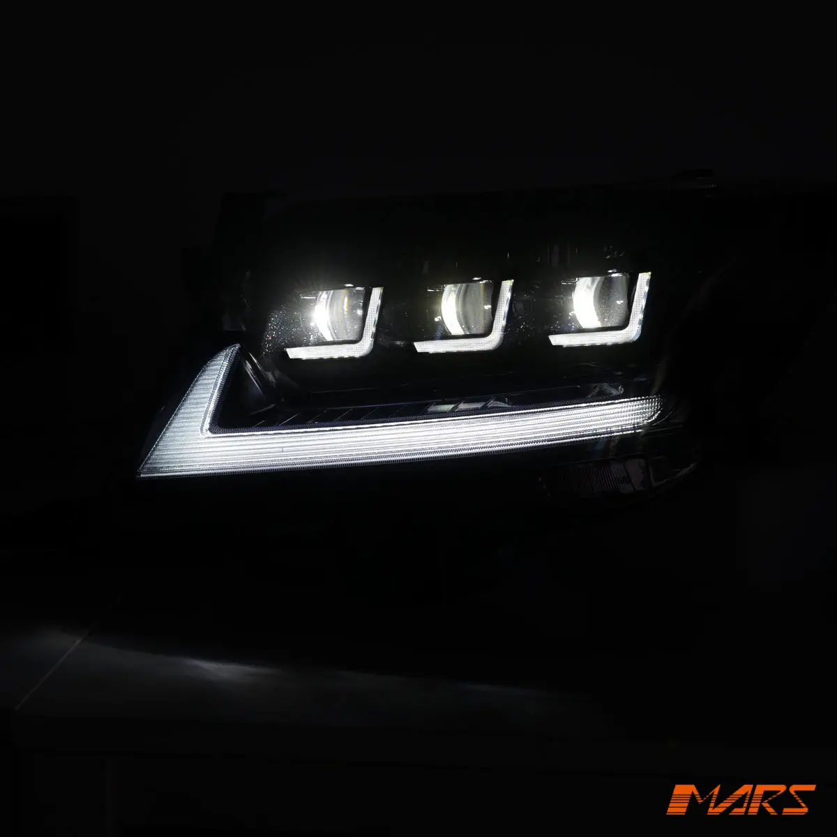 Black Full Led Triple Projector Lens Head Lights For Toyota Hilux Vigo 2011-2015 2