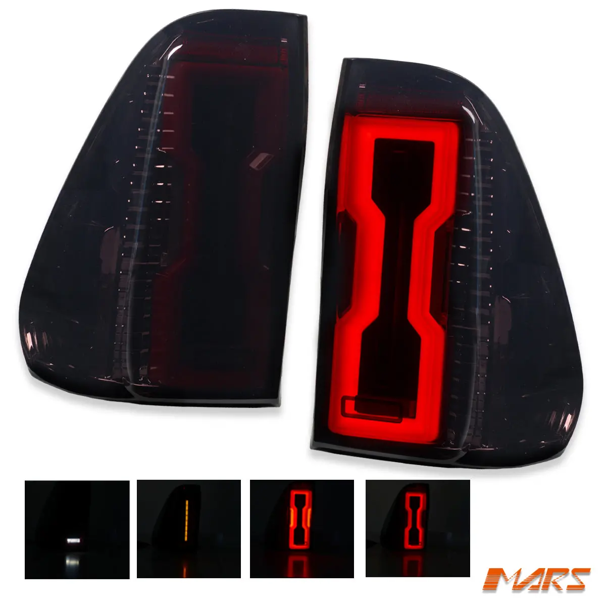 Smoked Full Led Tail Lights With Sequential Indicator For Toyota Hilux Revo Rocco 2015-2025 1