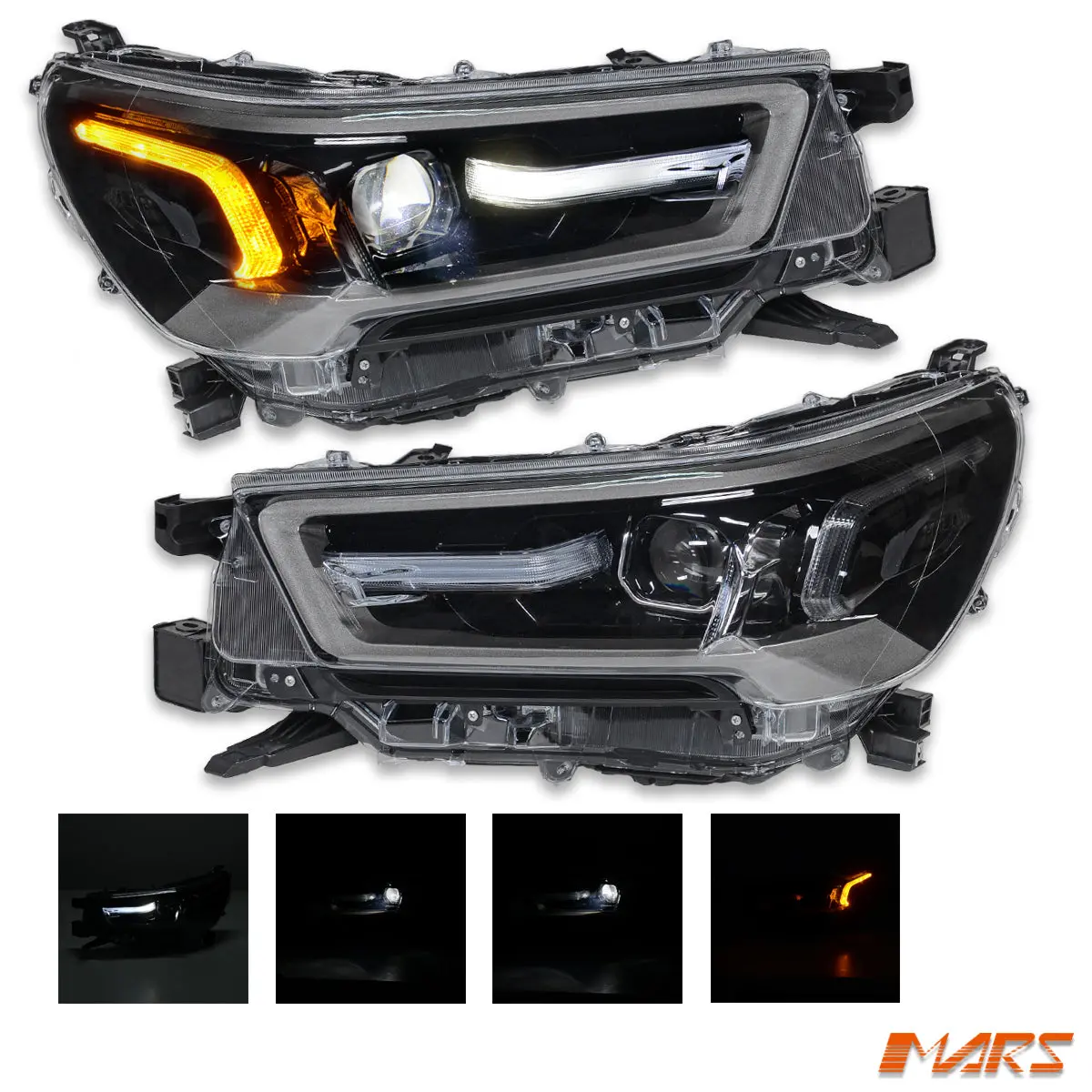 Black Update Oe Style Full Led & Drl Projector Head Lights For Toyota Hilux Ute 2021-2025 1