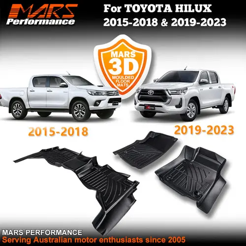 Tpe 3D Moulded Car Floor Mats For Toyota Hilux Revo Dual Cab 2015 To 2023 1