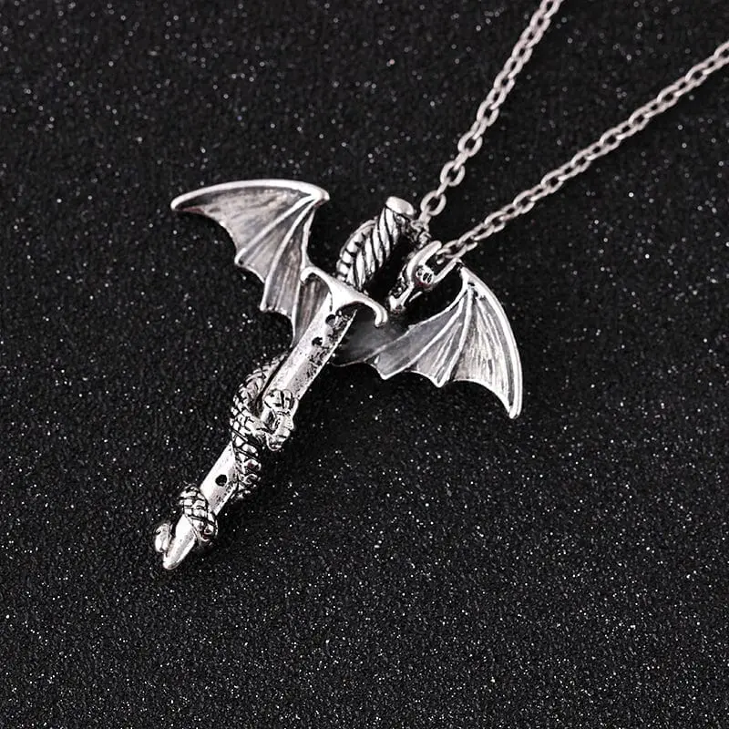Game Of Thrones A Dragon Winding On Sward Glow In The Dark Green/Blue 1