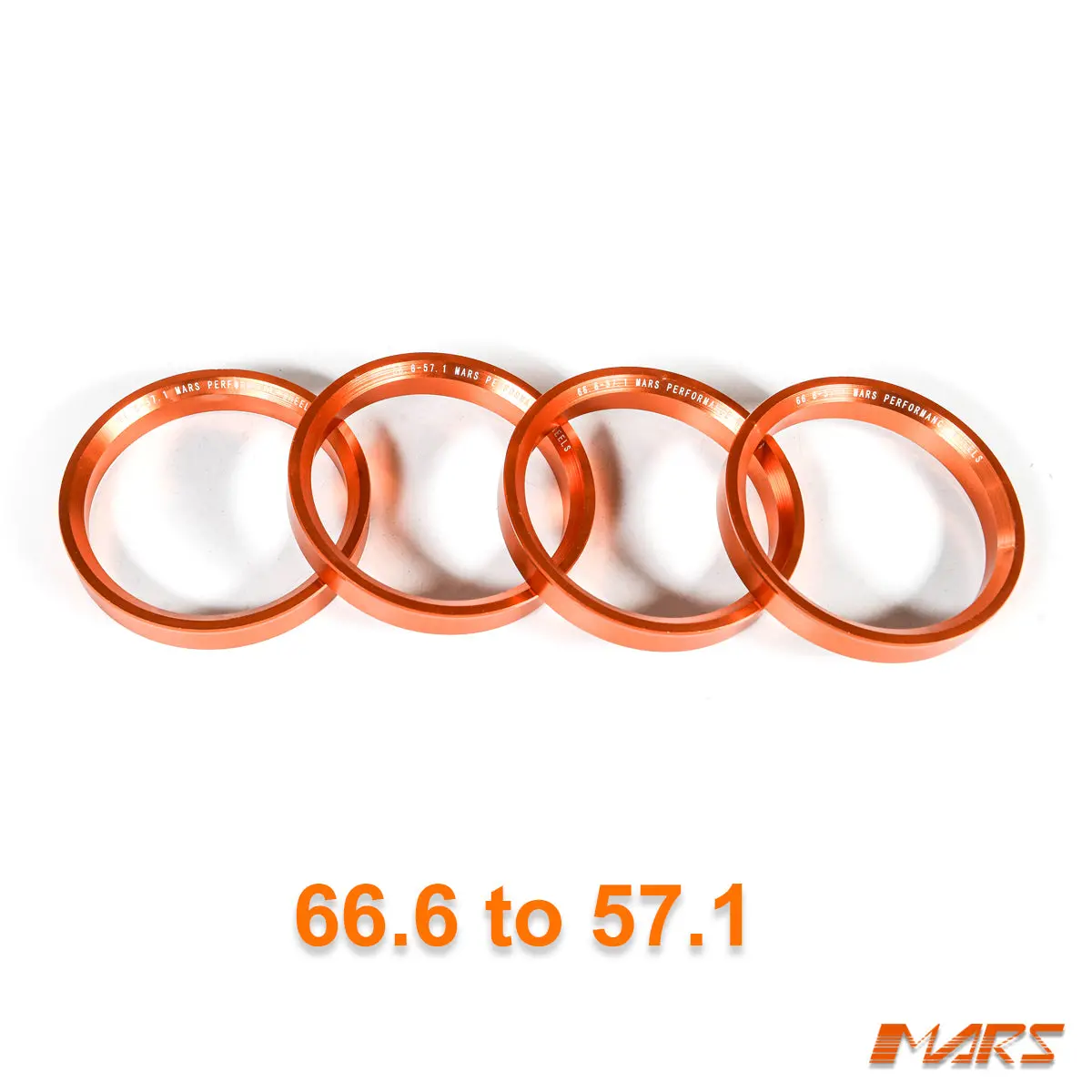 4X Mars Performance Wheels Hub Centric Rings Aluminium Alloy Od = 66.6 Mm To Id = 57.1 Mm 1