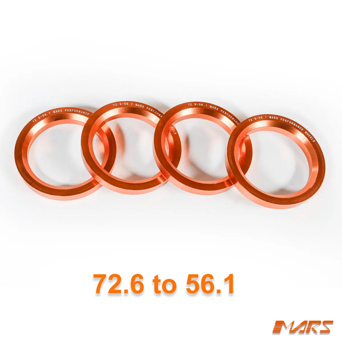 4X Mars Performance Wheels Hub Centric Rings Aluminium Alloy Od = 72.5 / 72.6 Mm To Id = 56.1 Mm 1