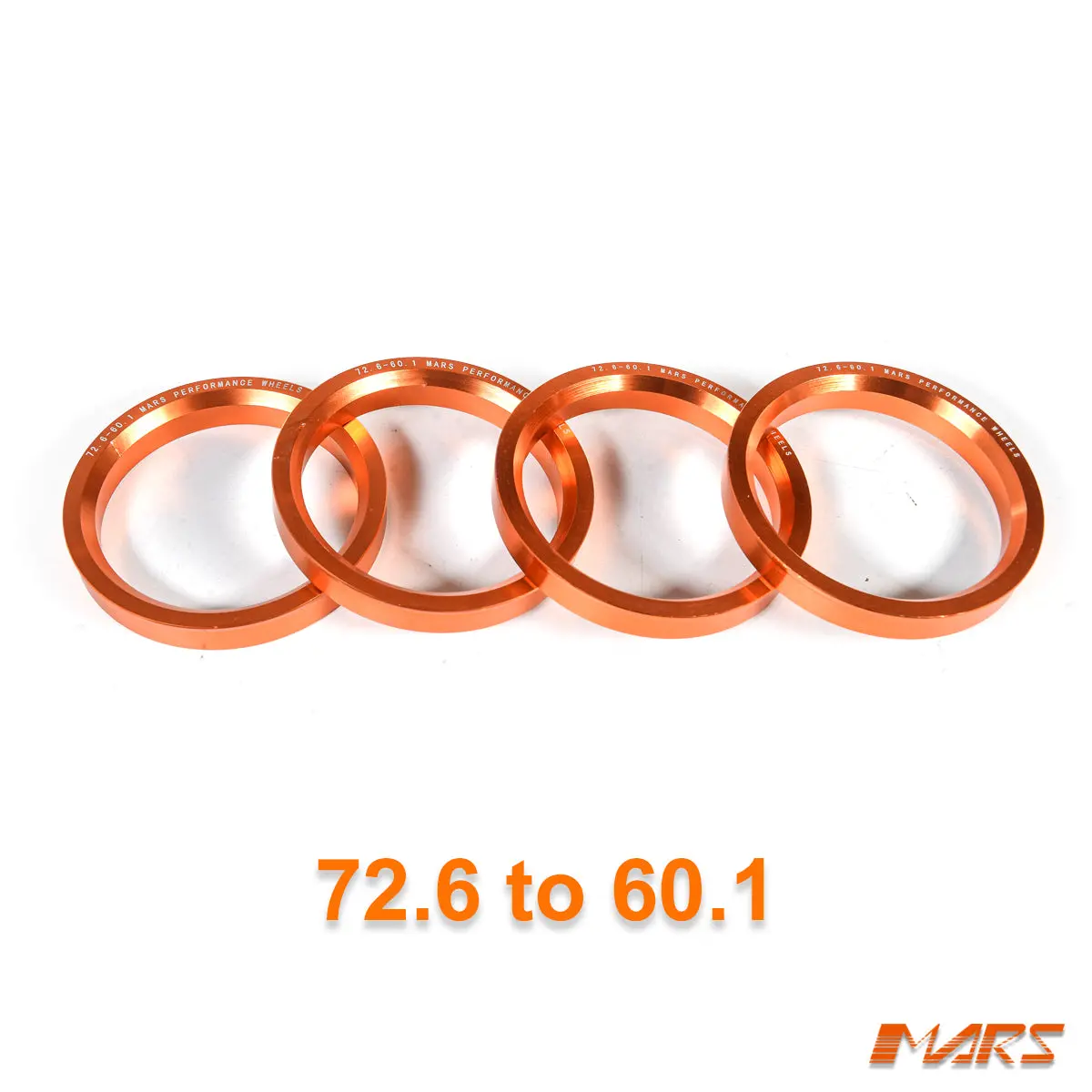 4X Mars Performance Wheels Hub Centric Rings Aluminium Alloy Od = 72.5 / 72.6 Mm To Id = 60.1 Mm 1