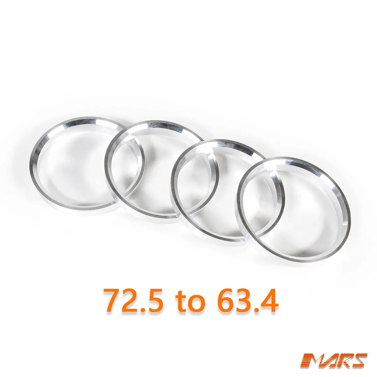 4X Mars Performance Wheels Hub Centric Rings Aluminium Alloy Od = 72.5 / 72.6 Mm To Id = 63.4 Mm 1